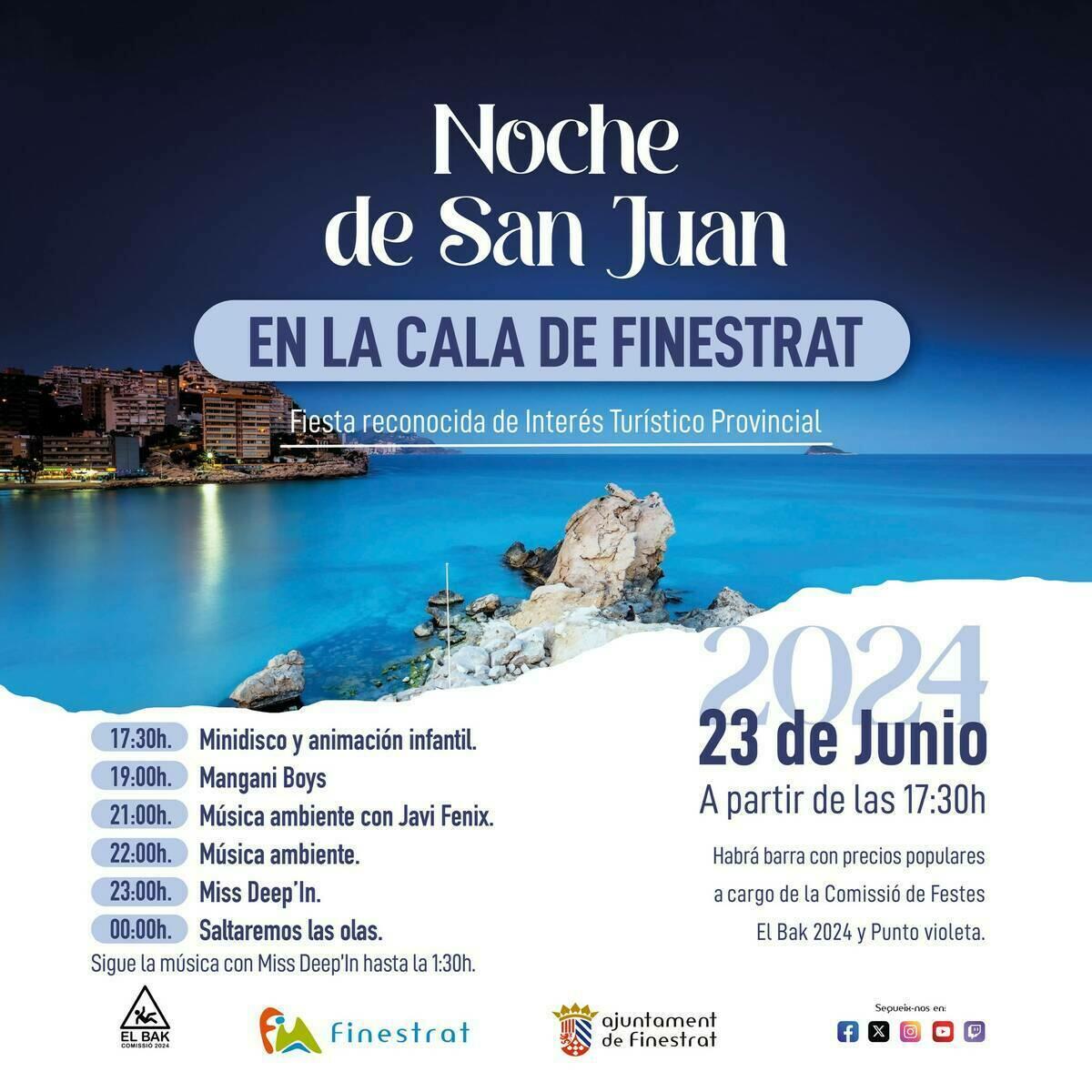 TODO PREPARADO PARA CELEBRAR ESTE DOMINGO EN LA CALA DE FINESTRAT LA “NIT DE SANT JOAN”, FIESTA DE INTERÉS TURÍSTICO PROVINCIAL