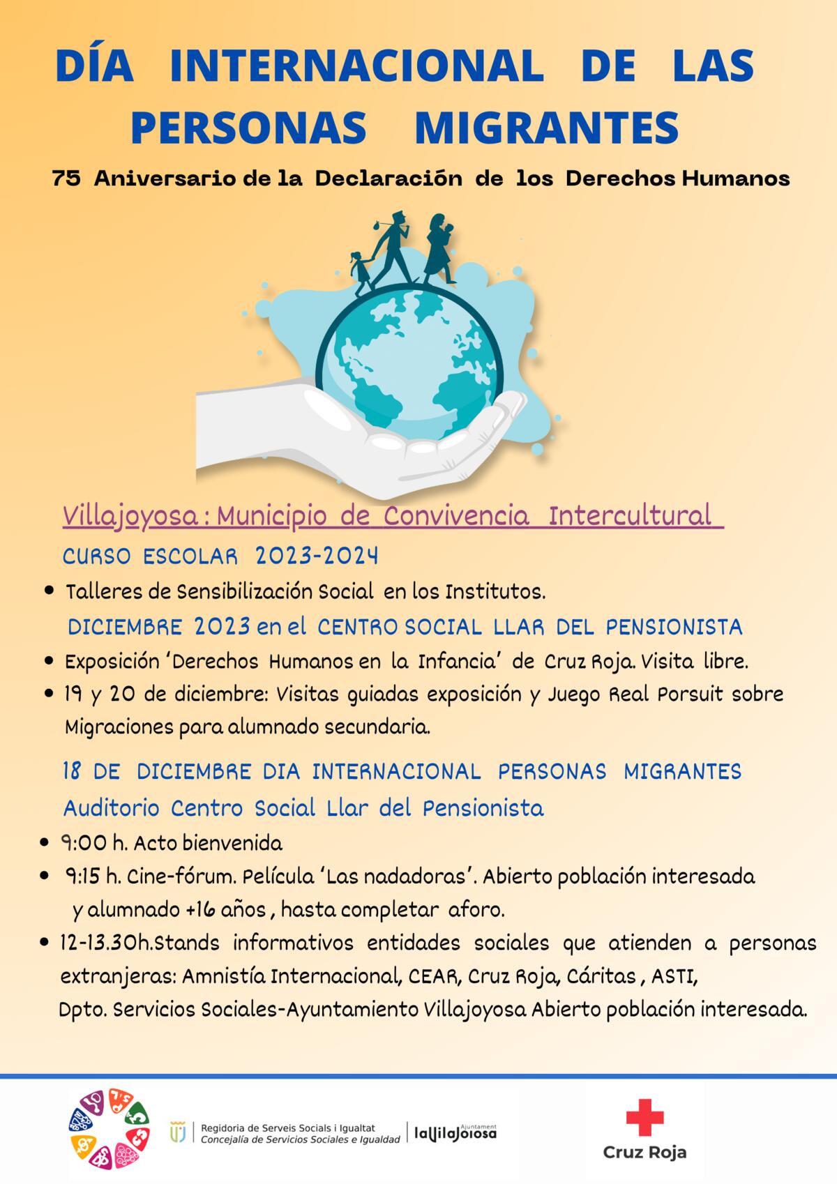 Villajoyosa celebra el Día Internacional de las Personas Migrantes con una exposición de fotos y stands informativos de las entidades sociales que atienden a este colectivo