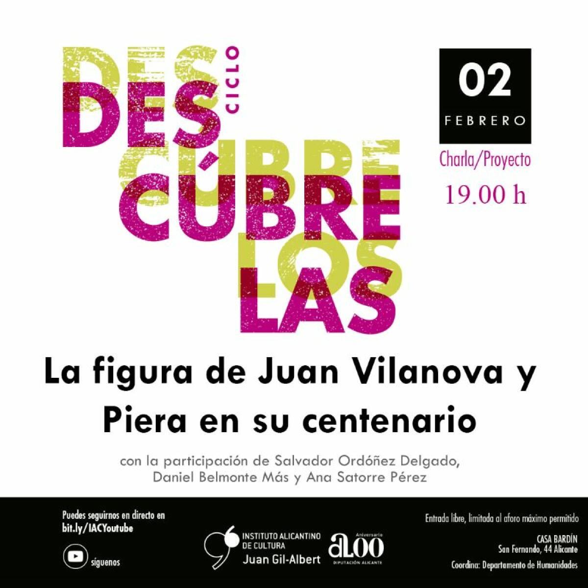 El Instituto de Cultura Juan Gil-Albert recupera la figura y el trabajo del insigne naturalista Juan Vilanova y Piera  