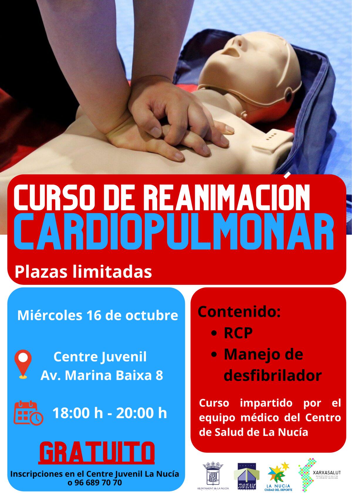 Curso gratuito de “Reanimación Cardiopulmonar” en La Nucía