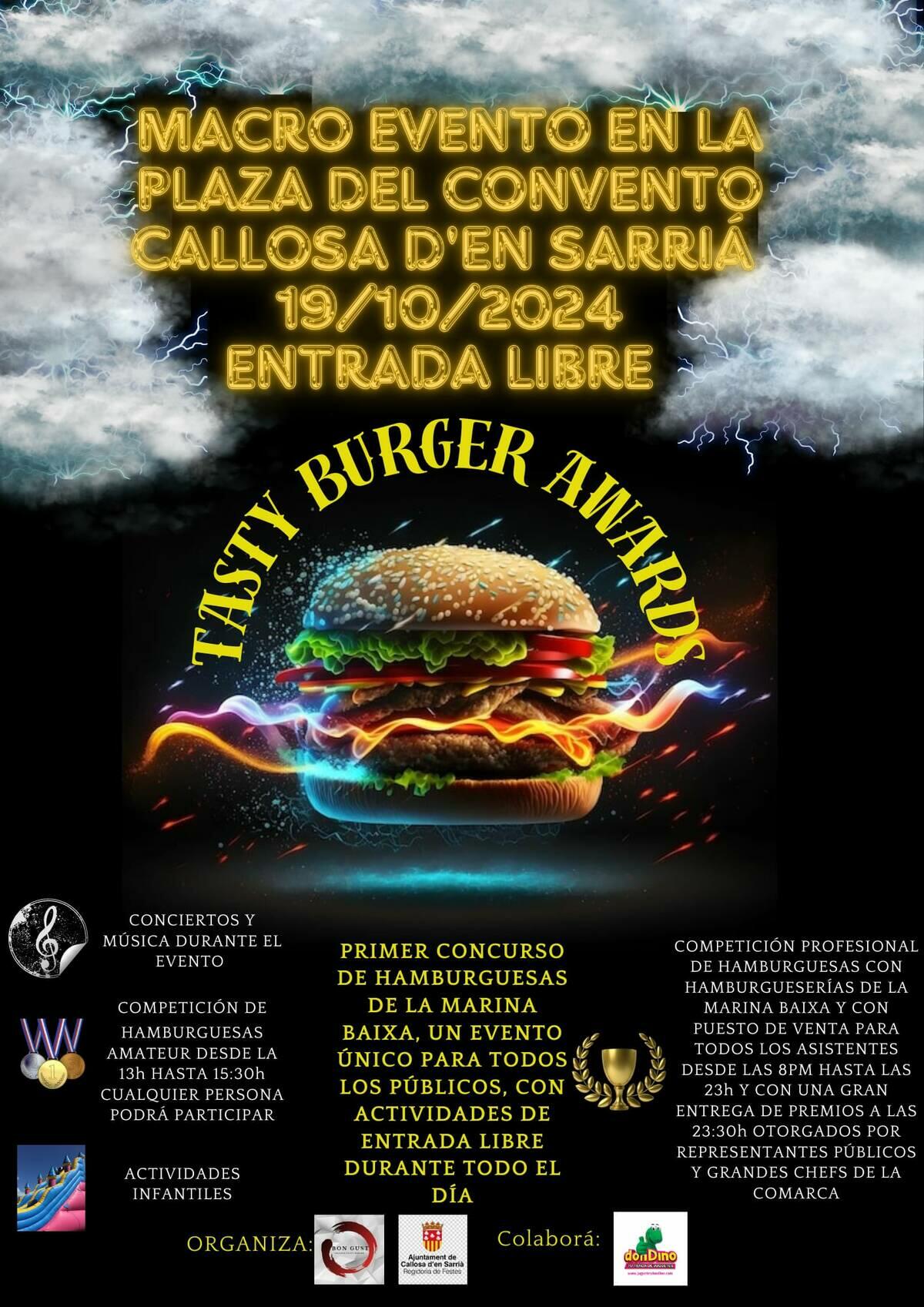 Las mejores hamburguesas concursan en los TASTY AWARDS en Callosa d’en Sarrià