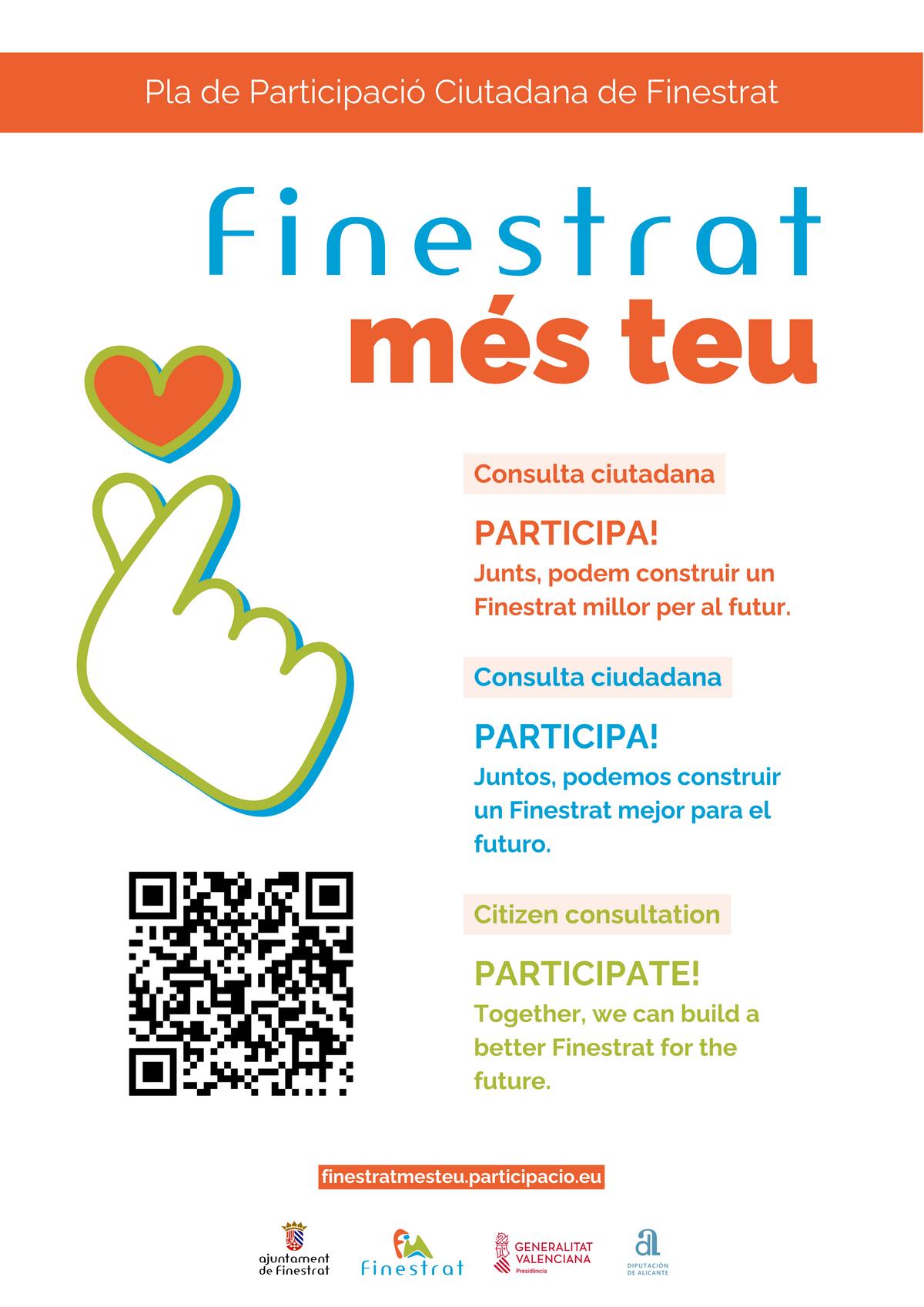 “FINESTRAT MES TEU”.  PRESENTACIÓN DEL PLAN ESTRATÉGICO DE PARTICIPACIÓN CIUDADANA EN FINESTRAT