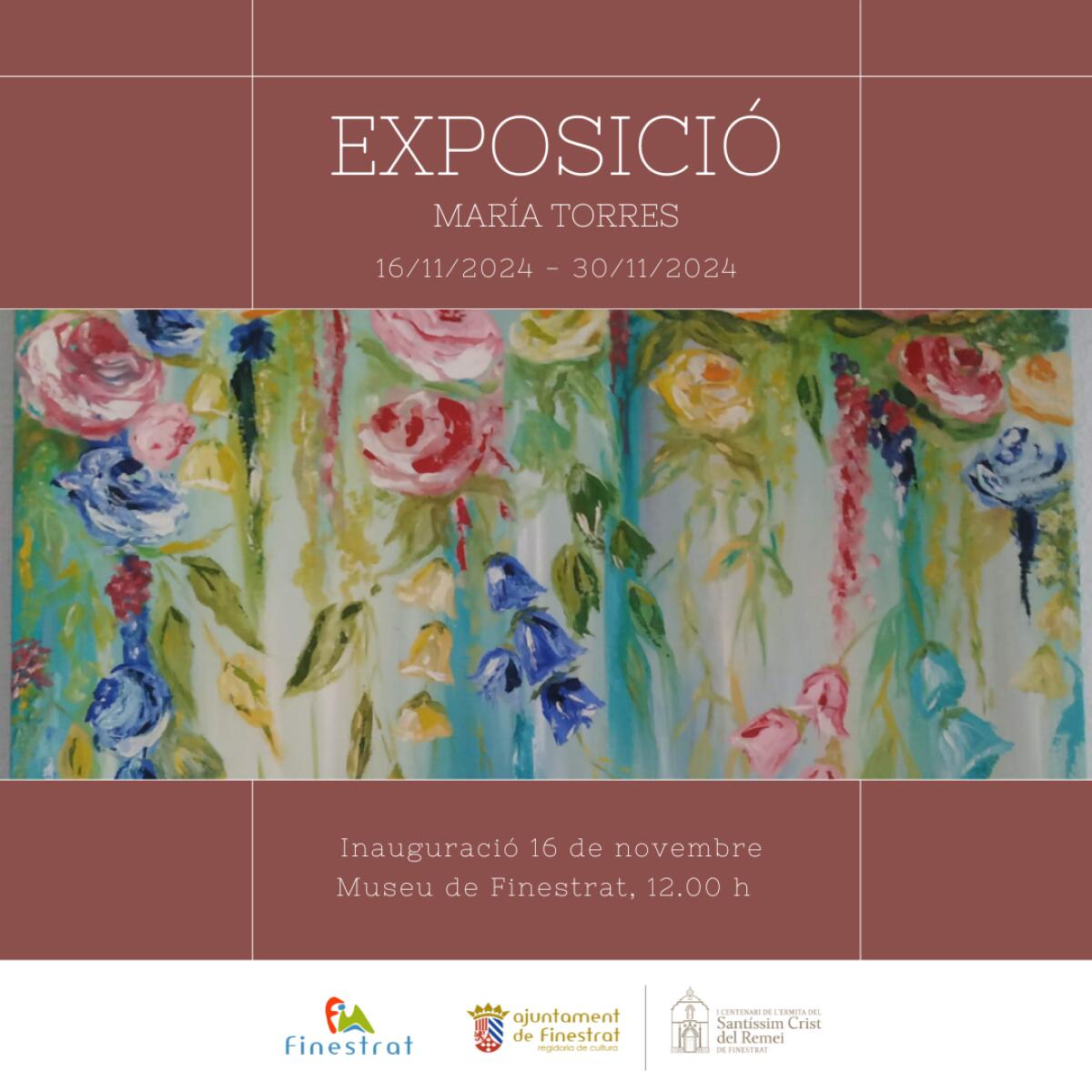 ESTE SÁBADO 16 NOVIEMBRE SE INAUGURA UNA EXPOSICIÓN DE PINTURA AL ÓLEO DE MARIA TORRES EN EL MUSEU DE FINESTRAT