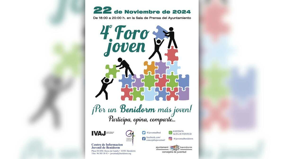 Juventud organiza el próximo 22 de noviembre una nueva edición del Foro Joven de Benidorm