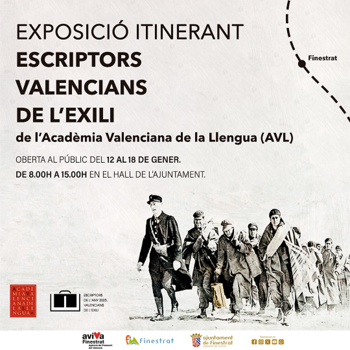 Llega a Finestrat la exposición itinerante dedicada a «Escriptors Valencians de l’exili»