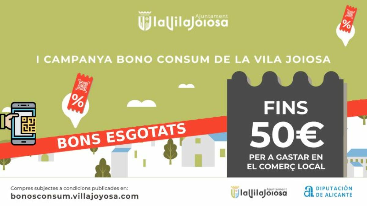 El Ayuntamiento celebra el éxito de la ‘I Campaña Bono Consumo’ de la Vila Joiosa al agotarse la totalidad de los bonos descuento