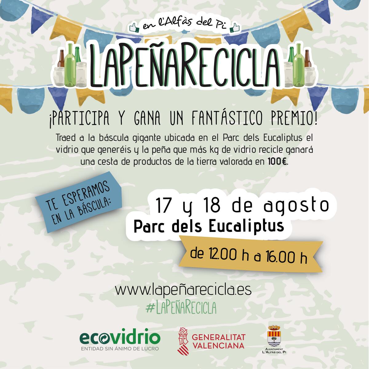 L’Alfàs del Pi acogerá durante las Fiestas de l’Albir la campaña de Ecovidrio ‘La Peña Recicla’