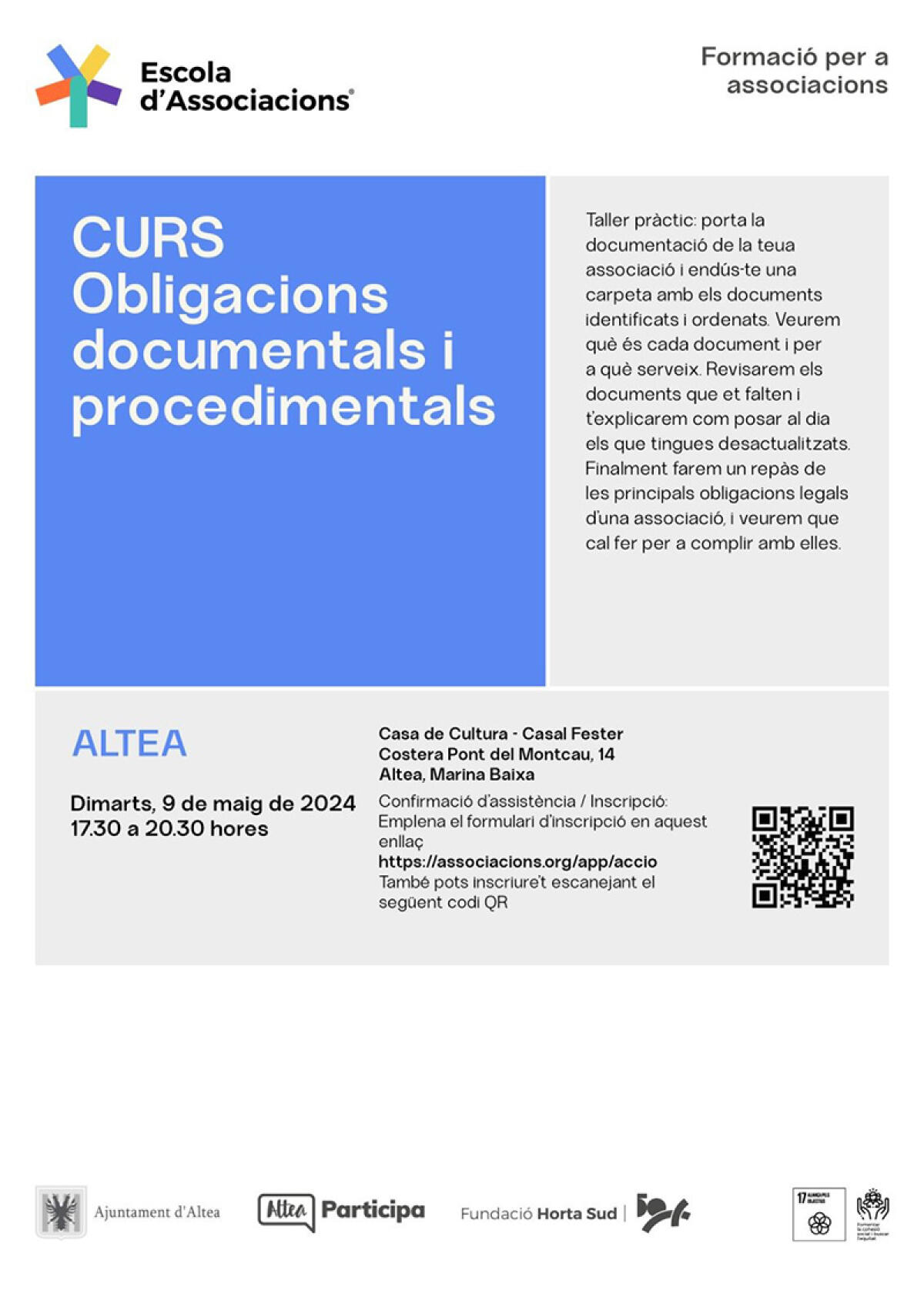 Participació Ciutadana ofereix a les associacions un taller sobre obligacions documentals i procediments