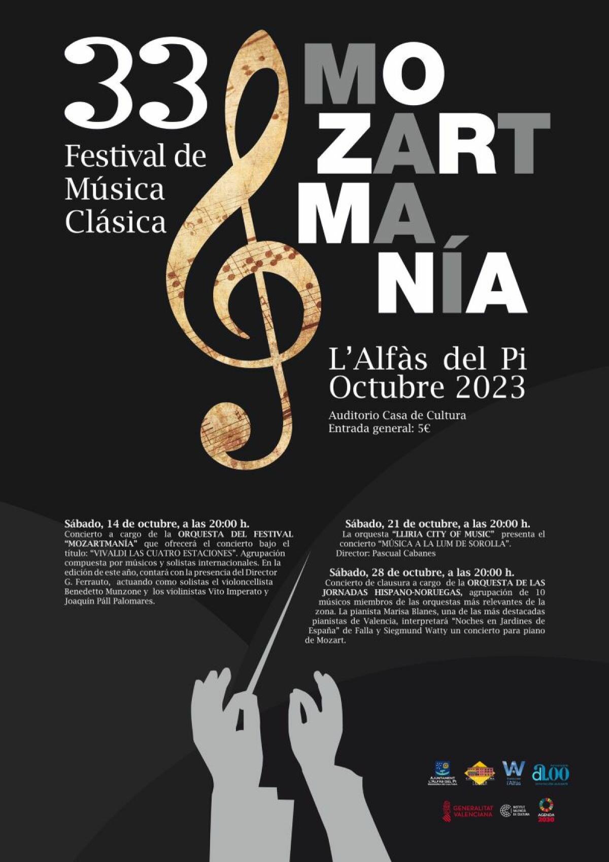 Este viernes se inicia el 33 Festival Mozartmanía de l’Alfàs del Pi con un concierto dedicado al público familiar