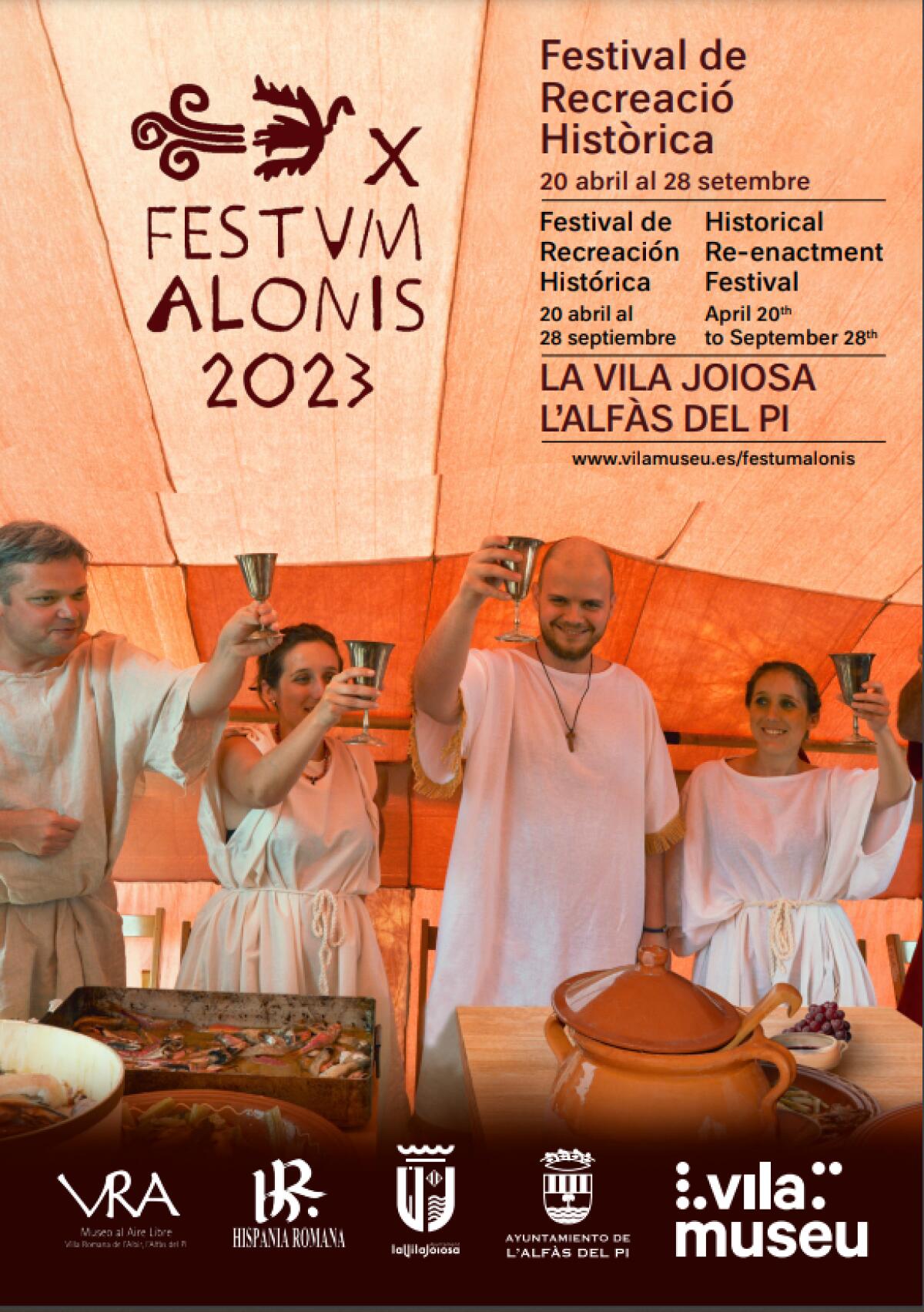 El 10º FESTVM ALONIS recreará en La Vila y l’Alfàs los placeres de la mesa en la antigua Roma
