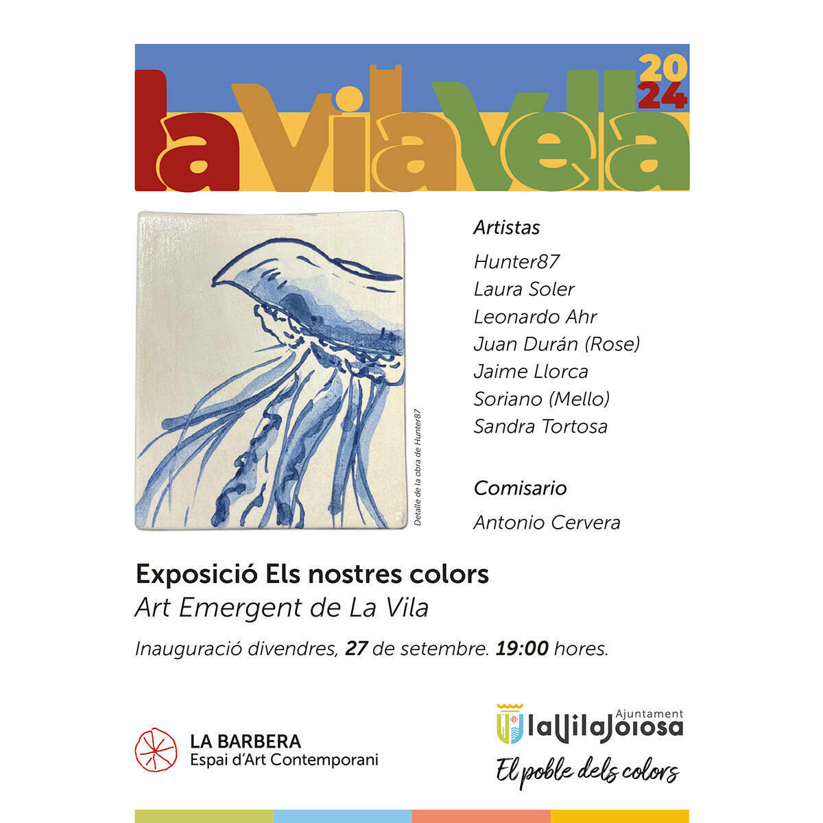 Seis artistas vileros representan los colores y el mar de Villajoyosa en la exposición “Els nostres colors” 