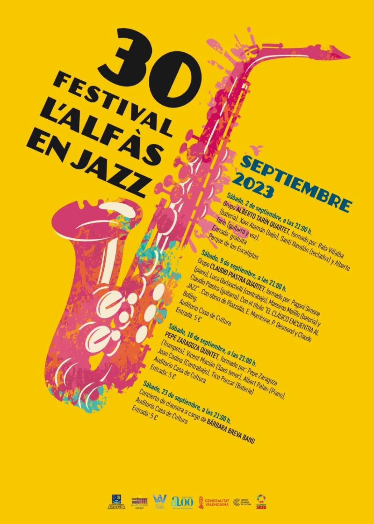 Mañana se inicia el 30 Festival ‘L’Alfàs en Jazz’ con el concierto gratuito de Alberto Tarin Quartet