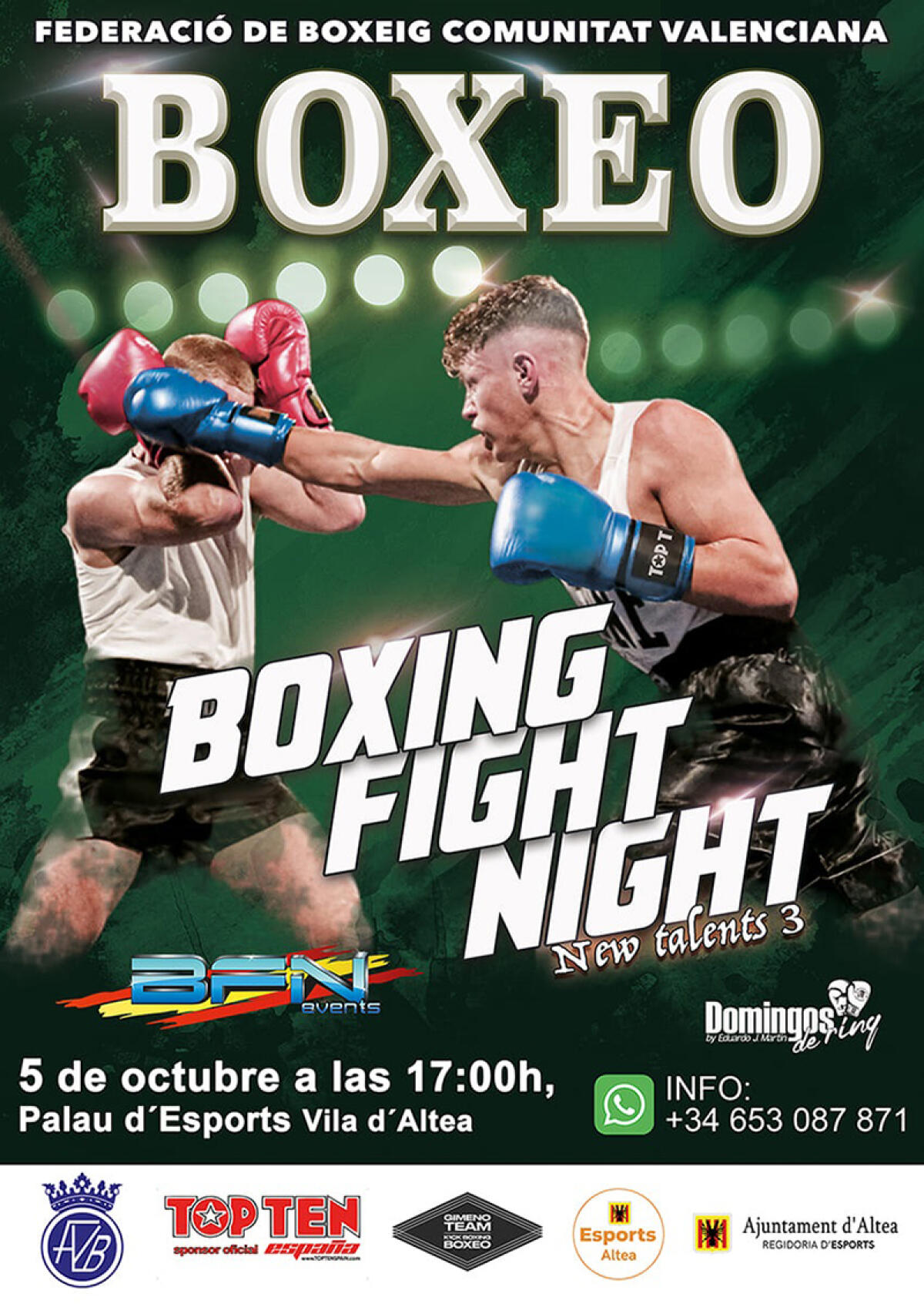 El Palau dels Esports Villa d’Altea albergará una jornada de Boxeo y Kickboxing 