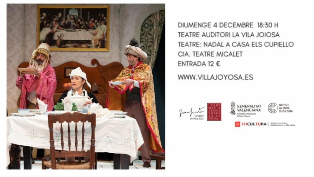 Cultura acerca este domingo el teatro 'Navidad en casa de los Cupiello' al Teatre Auditori de la Vila Joiosa
