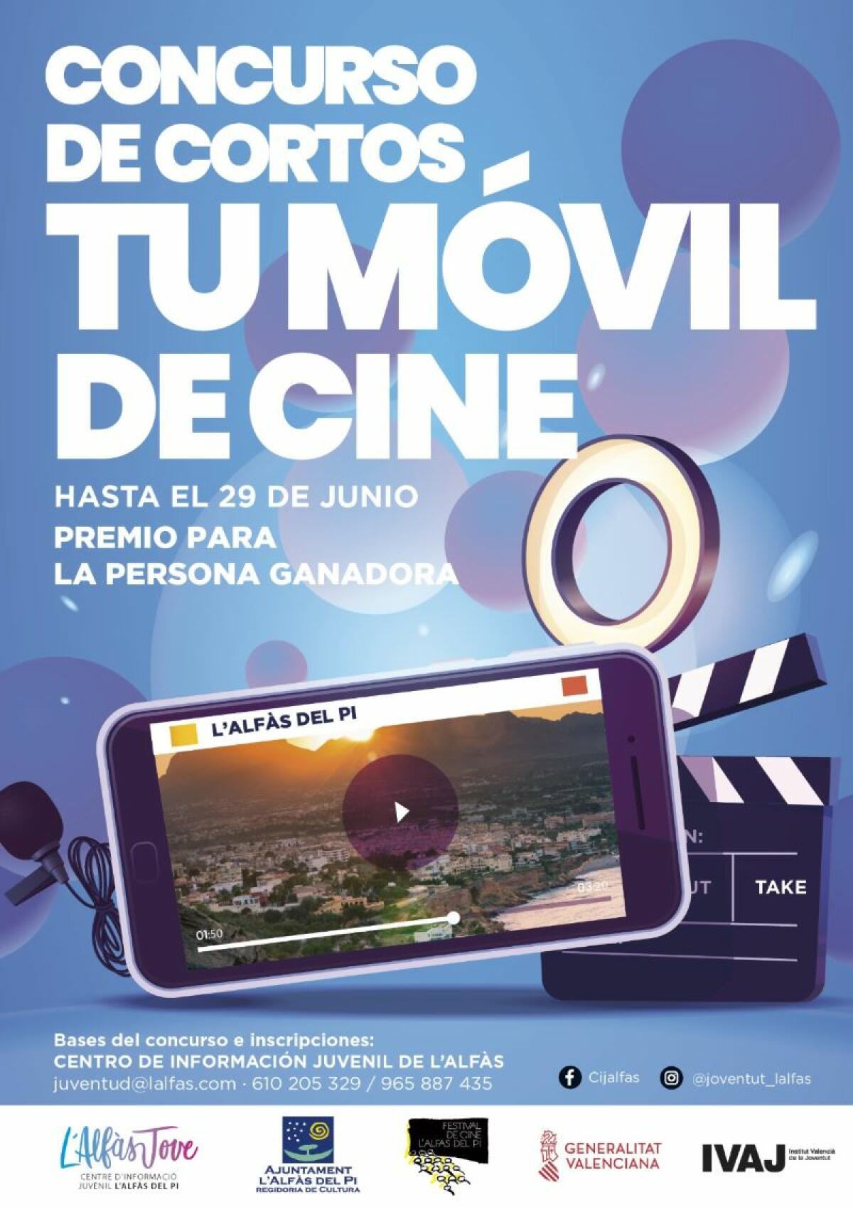 El 35 Festival de Cine de l’Alfàs y la concejalía de Juventud convocan el concurso ‘Tu móvil de Cine’