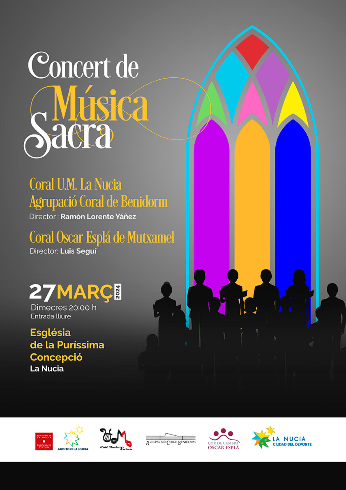 Mañana “Concierto de Corales” en la Iglesia de La Nucía con entrada gratuita