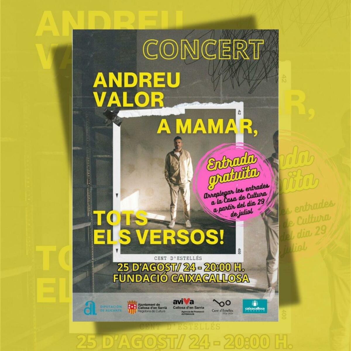 Andreu Valor ofrecerá un concierto en Callosa d’en Sarrià 