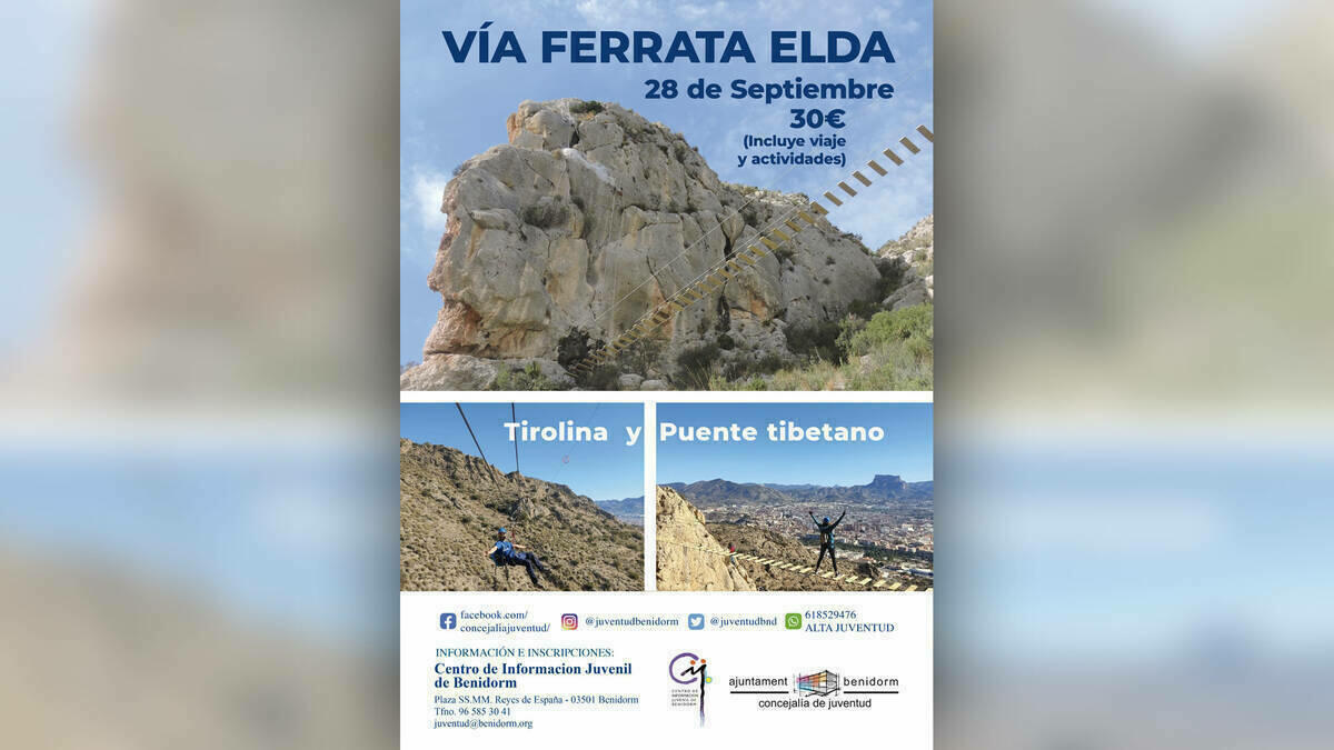 Juventud organiza una excursión con actividades en la Vía Ferrata de Elda  