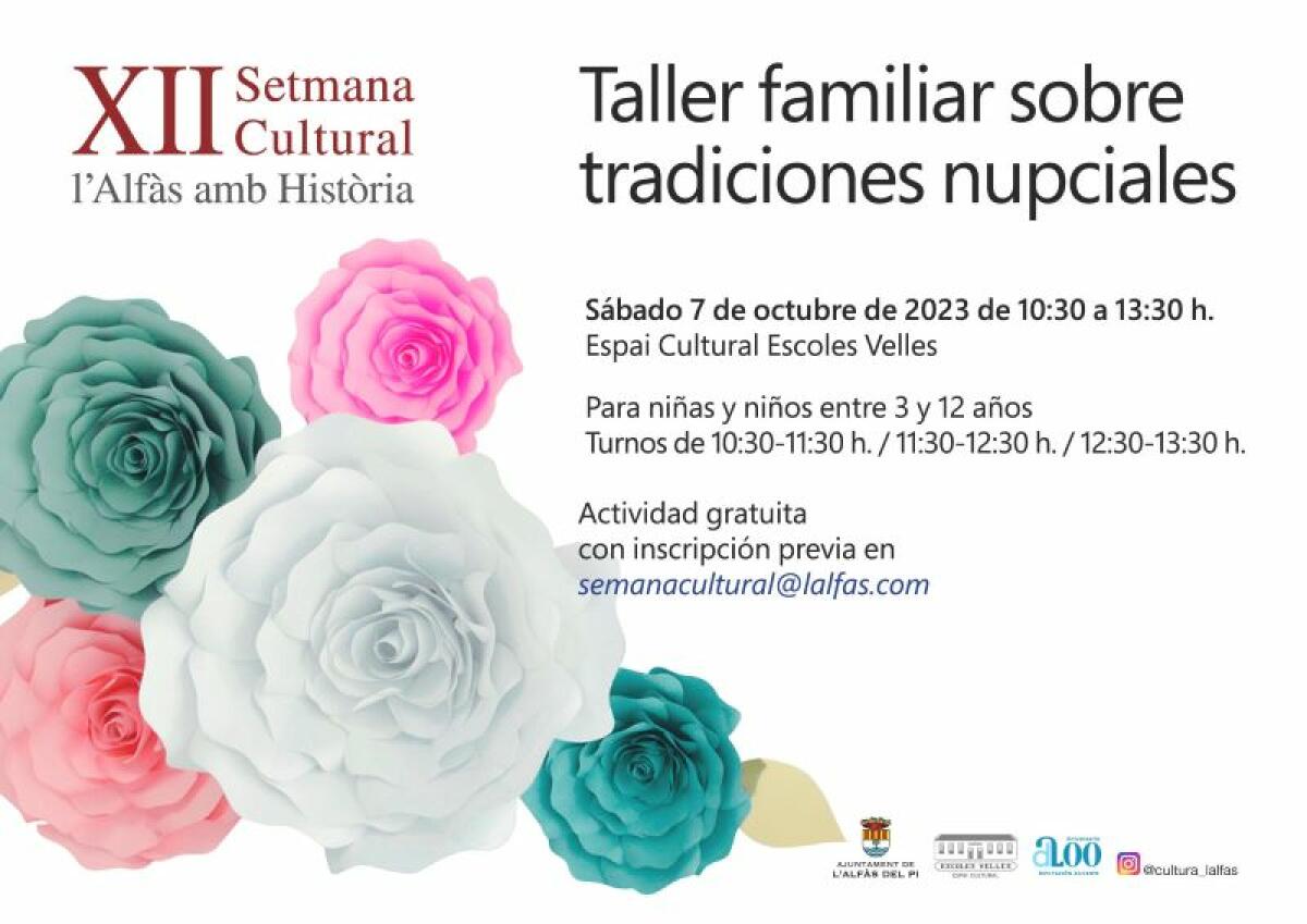 L’Alfàs acoge este sábado un taller familiar gratuito sobre tradiciones nupciales