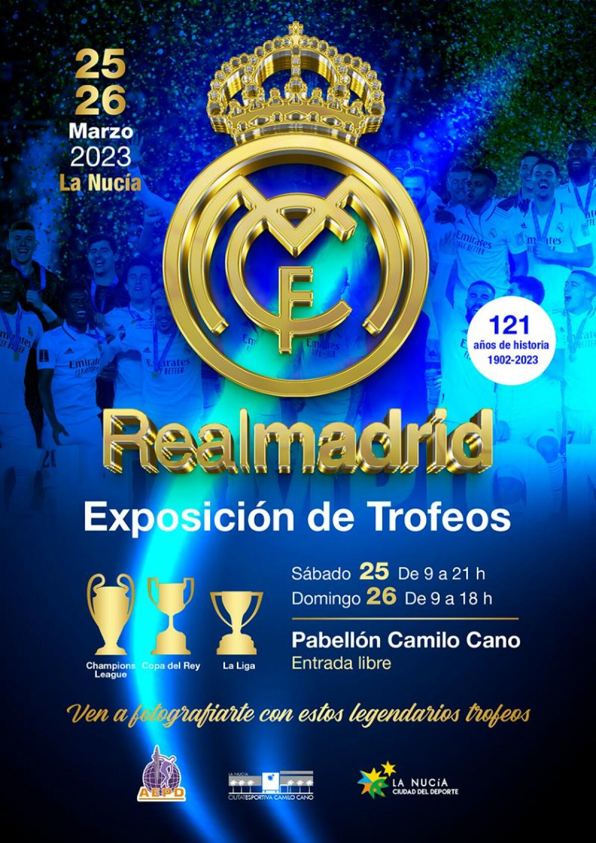 Los trofeos del Real Madrid C.F. estarán expuestos en La Nucía por su 121 aniversario y la Gala Nacional