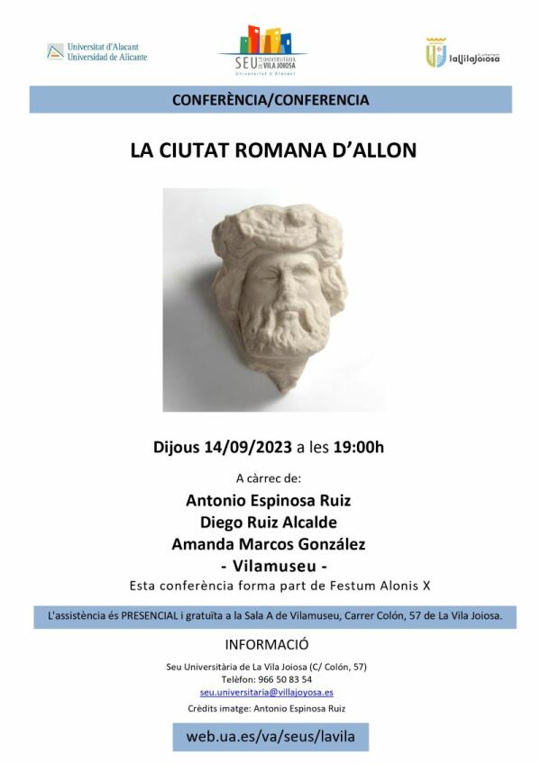 La sede universitaria de la Universidad de Alicante en Villajoyosa  organiza mañana la conferencia “La ciutat romana d’Allon” en Vilamuseu