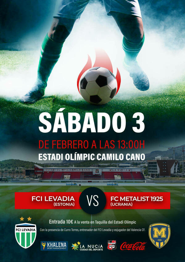 El FCI Levadia y el FC Metalist se enfrentan este sábado en el Estadi Olímpic  