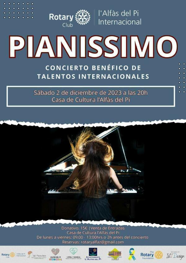 El Rotary Club Internacional de l’Alfàs presenta Pianissimo  Concierto Benéfico de jóvenes talentos