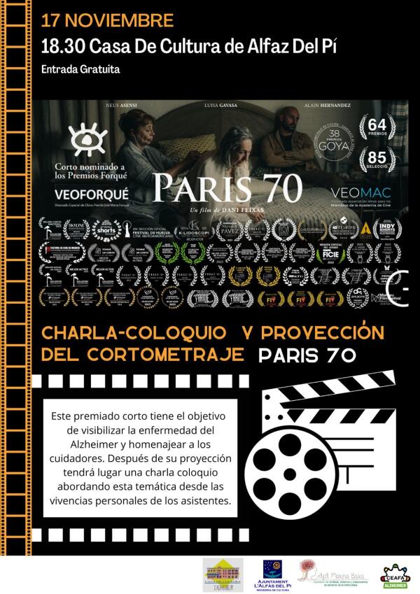 AFA Marina Baixa presenta en l'Alfàs el cortometraje 'PARIS 70'