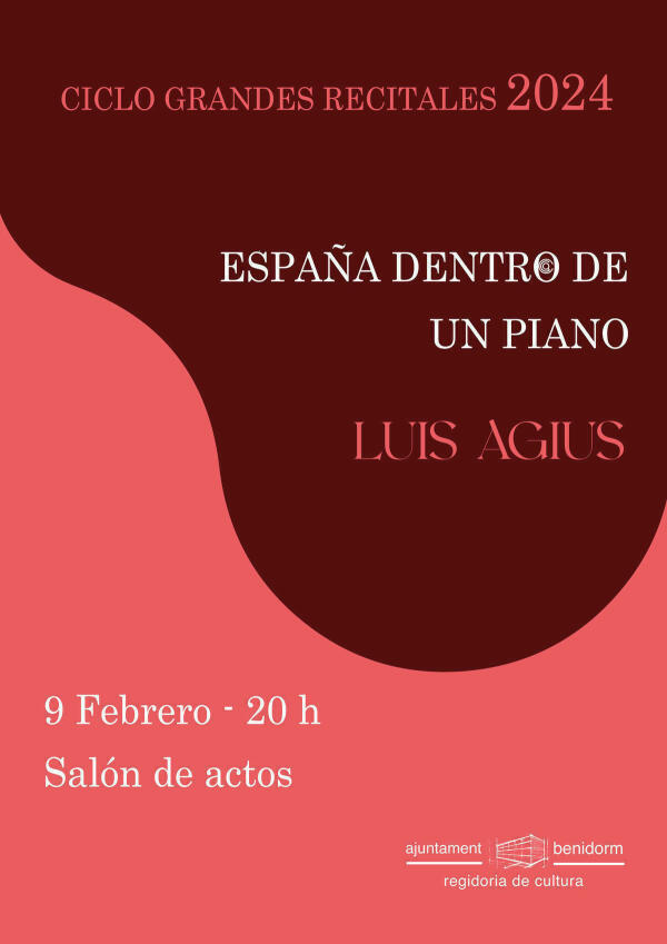 El ciclo de Grandes Recitales trae a Benidorm a  Luis Agius y su ‘España dentro de un piano’ 