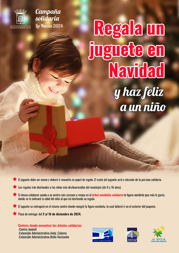 La V Campaña Solidaria “Regala un Juguete en Navidad” arranca el próximo lunes