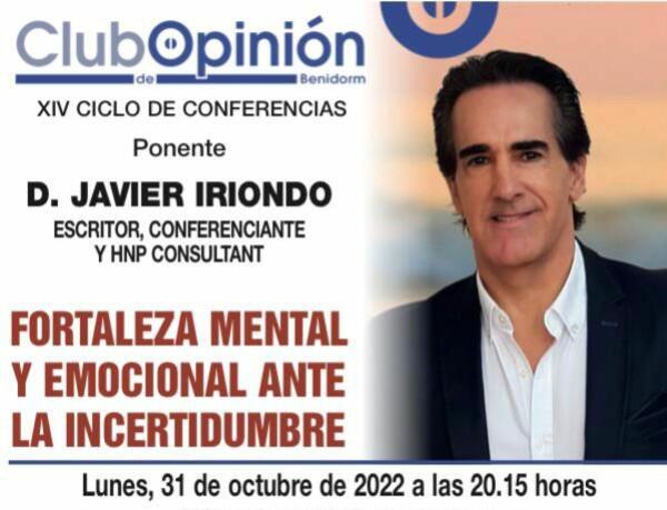 Javier Iriondo, ponente del Club de Opinión el lunes 31 de octubre
