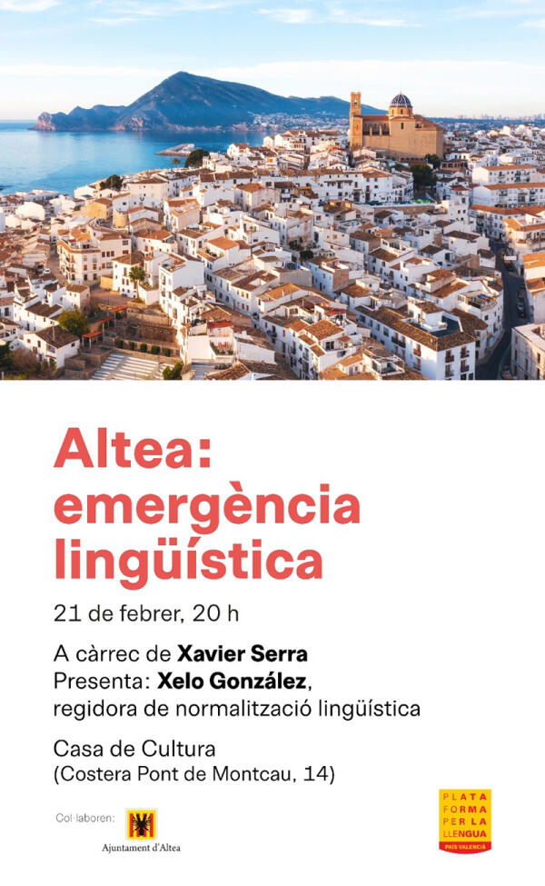 Plataforma por la Lengua continúa las charlas de Emergencia Lingüística en Altea 