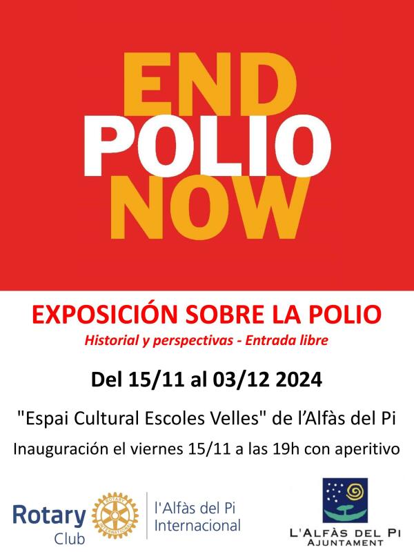 Rotary Club Internacional de l’Alfàs inaugura mañana en Escoles Velles una exposición sobre la polio 