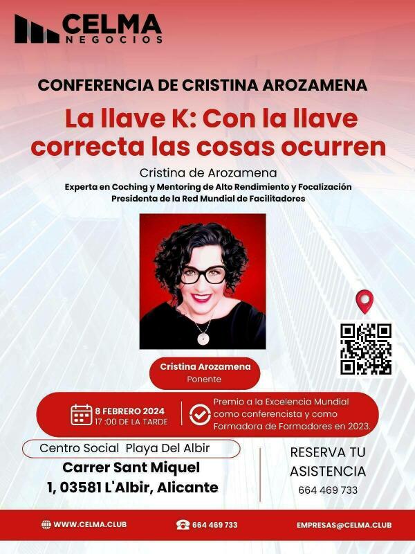 Conferencia de Cristina Arozamena presidenta de la Red Mundial de Facilitadores en l’Albir  