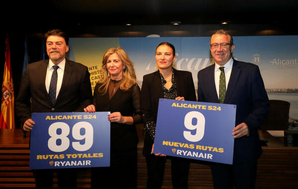 Costa Blanca abre este verano nueve rutas aéreas hacia Europa gracias a la expansión de Rynair en la provincia 