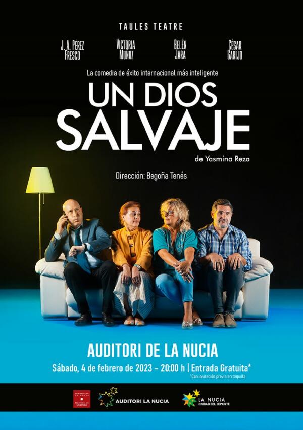 Teatro gratuito con la comedia “Un Dios Salvaje” este sábado en l’Auditori 