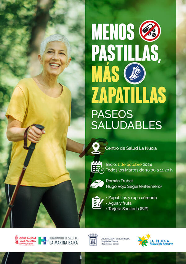 Arrancan los paseos saludables “Menos pastillas, más zapatillas”  