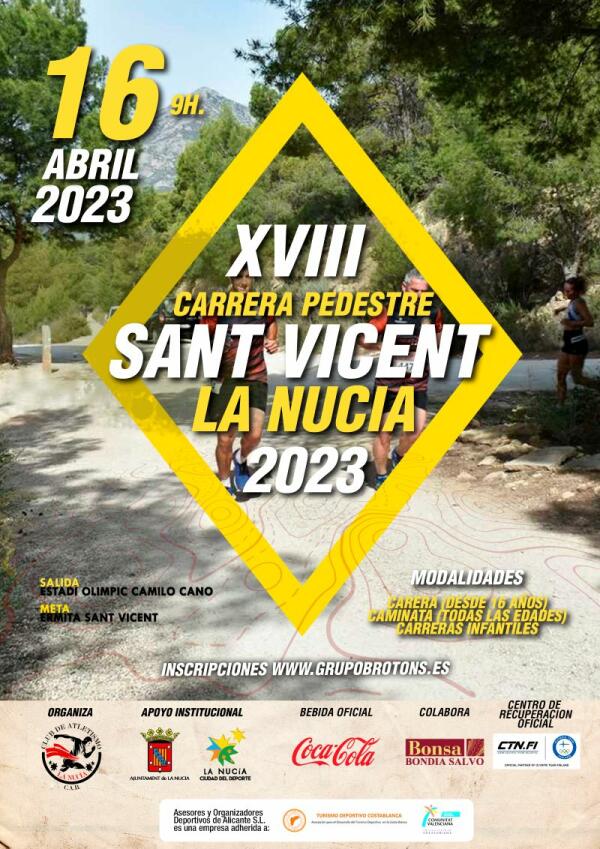 La XVIII Carrera Pedestre de Sant Vicent será este domingo 