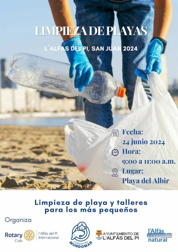 El 24 de junio l’Alfàs acogerá una campaña medioambiental de limpieza de costas tras la noche de San Juan 