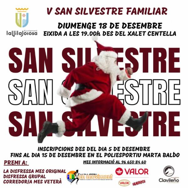 La Vila Joiosa celebrará su 5ª edición de la San Silvestre familiar el domingo18 de diciembre 