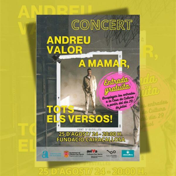 Andreu Valor ofrecerá un concierto en Callosa d’en Sarrià  