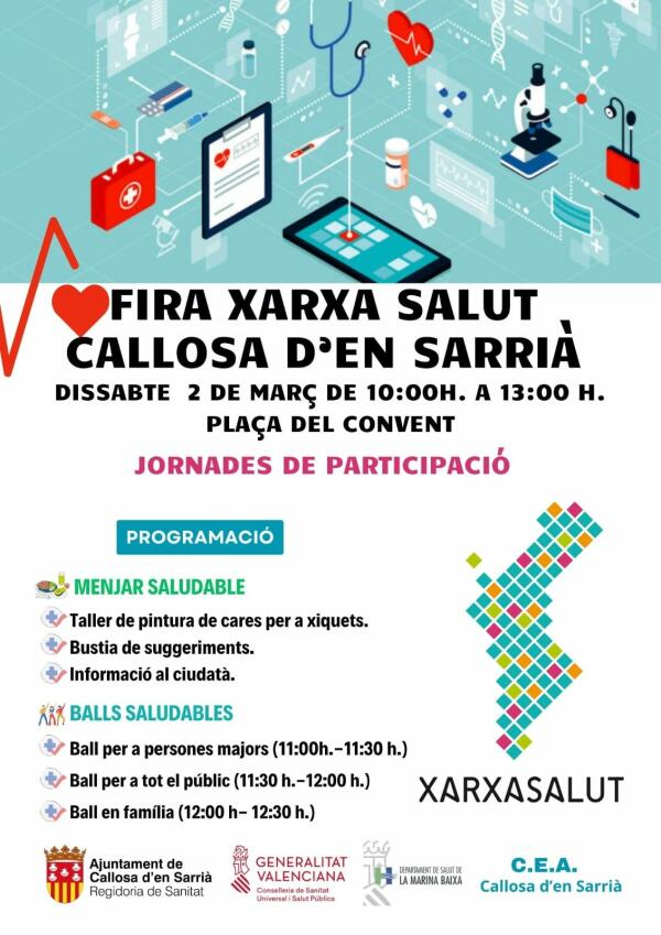 Callosa d’en Sarrià promueve Xarxa Salut con un evento especial para ayudar a mejorar la salud de sus habitantes