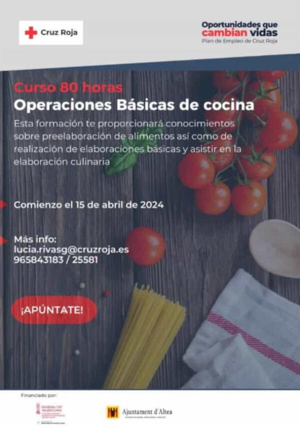 Fomento del Empleo y Cruz Roja lanzan una formación para ayudante de cocina destinada a personas desempleadas